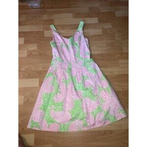 Lilly Pulitzer Lexington Limeade Fit & Flare Lined Mini Dress iss 0 Preppy